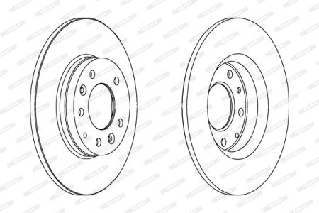 Set discuri frână FERODO (2 buc.) spate, se potrivește: MAZDA 323 F VI, 323 S VI, 6, 626 V, MX-5 III, PREMACY 1.4-2.5 02.98-12.14 3