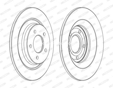 Set discuri frână FERODO (2 buc.) spate, se potrivește: MAZDA 5 1.6D-2.3 02.05-