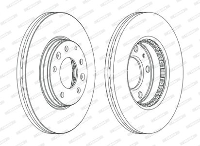 Set discuri frână FERODO (2 buc.) față, se potrivește: MAZDA 6 1.8-2.3 01.02-02.08 3