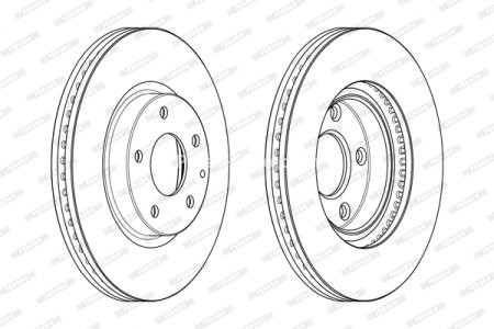 Set discuri frână FERODO (2 buc.) față, se potrivește: MAZDA 6, 6/KOMBI, CX-5, CX-9 2.0/2.2D/2.5 11.11-