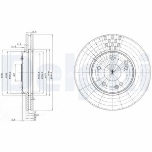 Set discuri frână DELPHI, față, pentru: MERCEDES C (CL203), C T-MODEL (S203), C (W203), CLC (CL203), CLK (A208), CLK (A209), CLK (C208), CLK (C209) 1.8-5.0 06.95-06.11 2