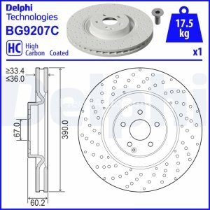 Disc frână DELPHI, față, pentru: MERCEDES S (C216), S (W221) 5.5/6.0/6.2 12.05-12.13 3