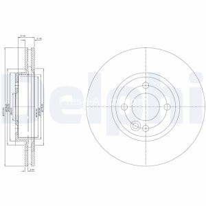 Set discuri frână DELPHI (2 buc.) ,față,  pentru: MINI (R50, R53), (R52) 1.4D/1.6 06.01-07.08 3