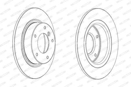 Set discuri frână FERODO (2 buc.) spate, se potrivește: MINI COUNTRYMAN (R60), PACEMAN (R61) 1.6/1.6D/2.0D 08.10-10.16 3