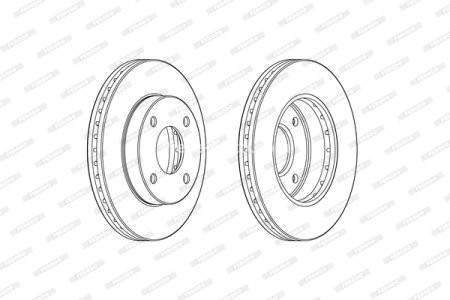 Set discuri frână FERODO (2 buc.) față, se potrivește: MITSUBISHI LANCER VIII; NISSAN NV200, NV200 / EVALIA 1.5-2.0D 01.08-