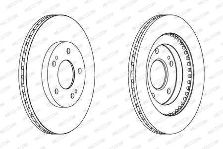 Set discuri frână FERODO (2 buc.) față, se potrivește: MITSUBISHI PAJERO PININ I 1.8/2.0 10.99-06.07