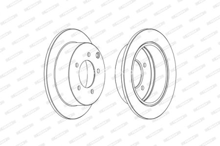 Set discuri frână FERODO (2 buc.) spate, se potrivește: MITSUBISHI LANCER VIII 1.5-2.0D 01.08-