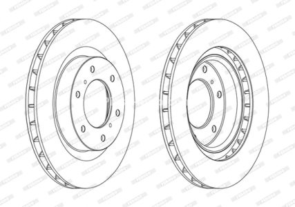 Set discuri frână FERODO (2 buc.) față, se potrivește: MITSUBISHI PAJERO IV 3.2D/3.8 10.06-