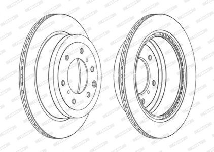 Set discuri frână FERODO (2 buc.) spate, se potrivește: MITSUBISHI PAJERO IV 3.2D/3.8 10.06-