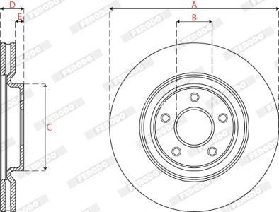 Disc frână FERODO, față, se potrivește: NISSAN X-TRAIL III; RENAULT KOLEOS II 1.3-2.0D 04.14- 2