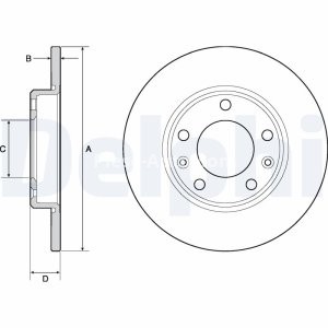 Set discuri frână DELPHI (2 buc.) spate, pentru: PEUGEOT 308 II, 308 II/KOMBI, 308/HATCHBACK 1.2-2.0D 09.13-06.21 3