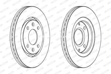 Set discuri frână FERODO (2 buc.) față, se potrivește: PEUGEOT 406 1.6/1.8/1.9D 11.95-10.04 3