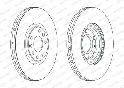 Set discuri frână FERODO (2 buc.) față, se potrivește: PEUGEOT RCZ 1.6/2.0D 03.10-12.15 3