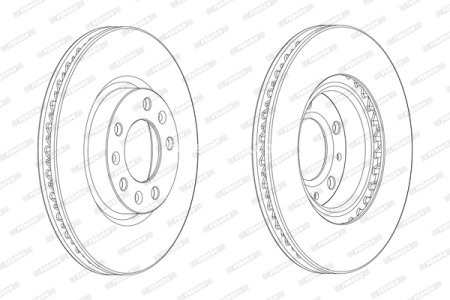 Set discuri frână FERODO (2 buc.) față, se potrivește: PEUGEOT 308 II, 308 III, 308 II/KOMBI, 308/HATCHBACK 1.2-2.0D 09.13- 3