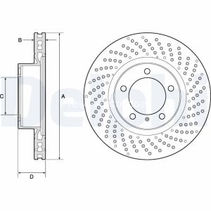 Set discuri frână DELPHI, față, pentru: PORSCHE 718 BOXSTER, 718 CAYMAN, 911, 911 TARGA, BOXSTER 2.0-3.8 07.06-