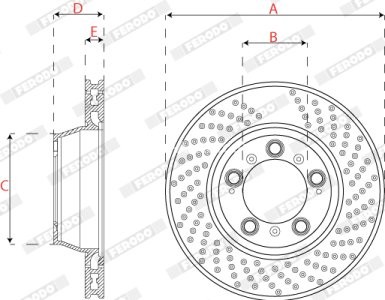 Disc frână FERODO, spate, Stanga se potrivește: PORSCHE 911, 911 TARGA 3.0-3.8 03.99-12.19