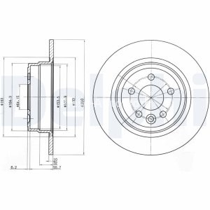 Set discuri frână DELPHI spate, pentru: ROVER 75, 75 I 1.8-4.6 02.99-05.05