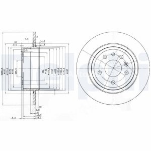 Set discuri frână DELPHI (2 buc.) spate, pentru: SAAB 900 II, 9-5 1.9D-3.0D 07.93-12.09