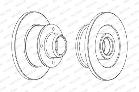 Disc frână FERODO, spate, se potrivește: SEAT CORDOBA, CORDOBA VARIO, IBIZA II, TOLEDO I; VW CORRADO, GOLF I, GOLF II, GOLF III, GOLF IV, JETTA I, JETTA II, PASSAT B2 1.0-2.2 08.76-12.02 3