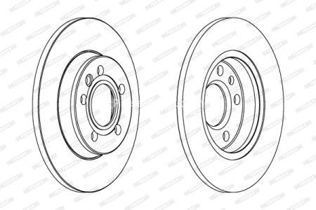 Set discuri frână FERODO (2 buc.) spate, se potrivește: SEAT ALHAMBRA; VW LT 28-46 II, SHARAN, TRANSPORTER T4 1.8-2.8D 07.90-03.10 3