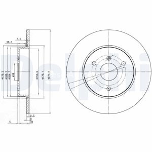 Set discuri frână DELPHI (2 buc.) ,față,  pentru: SMART CABRIO, CITY-COUPE, CROSSBLADE, FORTWO, ROADSTER 0.6-Electric 07.98- 3