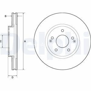 Set discuri frână DELPHI (2 buc.) ,față,  pentru: SSANGYONG ACTYON II, ACTYON SPORTS I, ACTYON SPORTS II, KORANDO 2.0-2.2D 11.10-