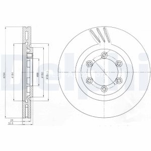Set discuri frână DELPHI (2 buc.) ,față,  pentru: SSANGYONG REXTON / REXTON II 2.7D/2.9D 04.02- 3