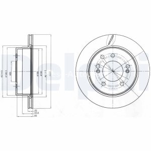 Set discuri frână DELPHI (2 buc.) spate, pentru: SSANGYONG KYRON, REXTON / REXTON II, REXTON W / REXTON, RODIUS I, RODIUS II, STAVIC 2.0D-3.2D 05.05- 3