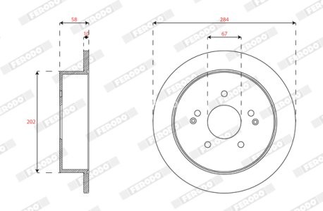 Set discuri frână FERODO (2 buc.) spate, se potrivește: SSANGYONG ACTYON II, KORANDO 2.0/2.0D/2.2D 11.10-