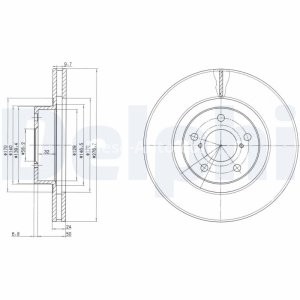Set discuri frână DELPHI (2 buc.) ,față,  pentru: SUBARU BRZ, FORESTER, IMPREZA, LEGACY I, LEGACY II, LEGACY III, LEGACY IV, LEGACY OUTBACK, LEGACY V, OUTBACK 1.5-3.0 01.89-