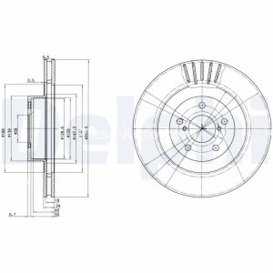 Set discuri frână DELPHI (2 buc.) ,față,  pentru: SUBARU BRZ, FORESTER, IMPREZA, LEGACY III, LEGACY IV, LEGACY V, OUTBACK, XV; TOYOTA GR 86, GT 86 1.6-3.0 03.94- 3