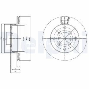 Set discuri frână DELPHI (2 buc.) ,față,  pentru: SUBARU JUSTY II, JUSTY III; SUZUKI ALTO IV, CAPPUCCINO, SWIFT, SWIFT II 0.7/1.0/1.3 03.89-
