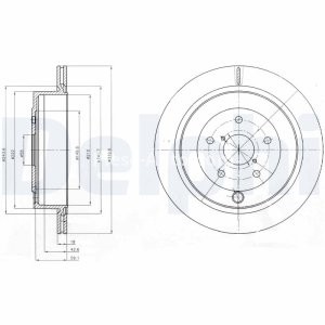 Set discuri frână DELPHI (2 buc.) spate, pentru: SUBARU TRIBECA 3.0/3.6 01.05- 3