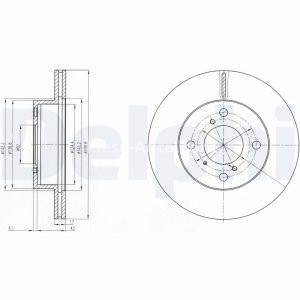 Set discuri frână DELPHI (2 buc.) ,față,  pentru: SUZUKI ALTO VI, WAGON R+ 1.0/1.1/1.2 02.98-12.08