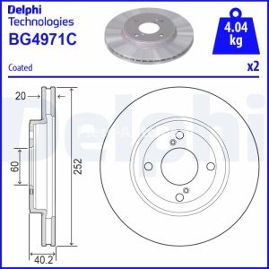 Set discuri frână DELPHI (2 buc.) ,față,  pentru: SUZUKI BALENO, SWIFT IV, SWIFT V 1.0-1.2H 10.10-