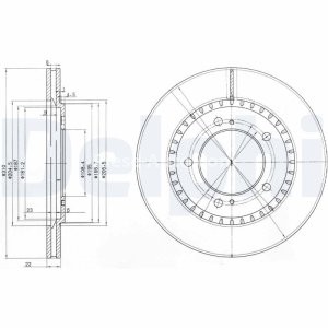 Set discuri frână DELPHI (2 buc.) ,față,  pentru: SUZUKI GRAND VITARA I, GRAND VITARA II 1.6-2.7 03.98-02.15