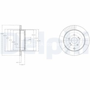 Set discuri frână DELPHI (2 buc.) spate, pentru: SUZUKI GRAND VITARA II, XL7 1.6-3.6 04.05- 3