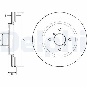 Set discuri frână DELPHI, față, pentru: SUZUKI SWIFT IV 1.2/1.3D/1.6 10.10-