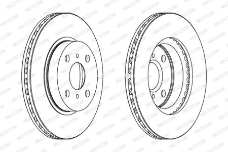 Set discuri frână FERODO (2 buc.) față, se potrivește: TOYOTA COROLLA, COROLLA/KOMBI 1.3-2.0D 05.92- 2