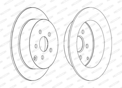 Set discuri frână FERODO (2 buc.) spate, se potrivește: TOYOTA CALDINA, CELICA, OPA, PRIUS 1.5H/1.8/2.0 08.99-12.09 1