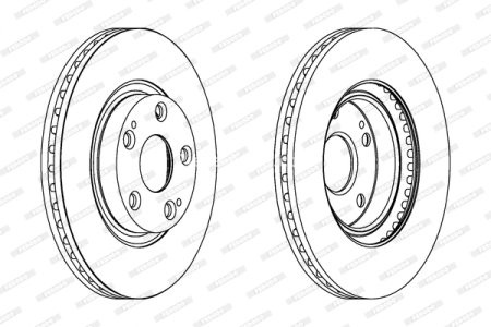 Set discuri frână FERODO (2 buc.) față, se potrivește: TOYOTA AURIS, AVENSIS, COROLLA, COROLLA VERSO 1.6-2.2D 04.04-07.14 3
