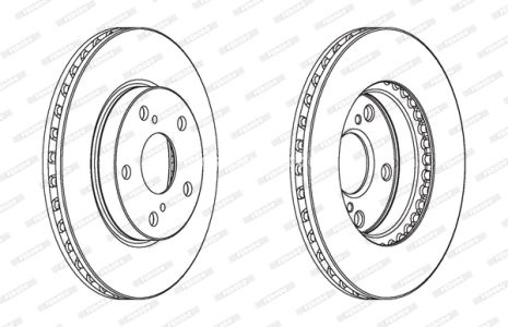 Set discuri frână FERODO (2 buc.) față, se potrivește: TOYOTA AURIS, COROLLA 1.3-2.0D 10.01-08.19 3