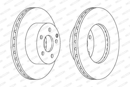 Set discuri frână FERODO (2 buc.) față, se potrivește: TOYOTA AURIS, COROLLA 1.33-1.8H 10.06-07.14 3
