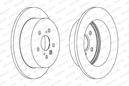 Set discuri frână FERODO (2 buc.) spate, se potrivește: TOYOTA ALPHARD I, AVENSIS, AVENSIS VERSO, ISIS, PREVIA II, SIENNA 1.8-3.5 10.99-08.14 3