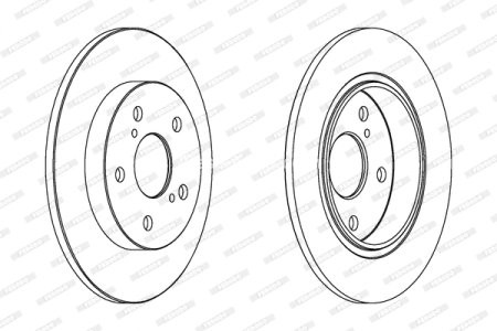 Set discuri frână FERODO (2 buc.) spate, se potrivește: TOYOTA AURIS, COROLLA 1.2-2.2D 10.06-08.19 3