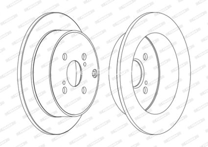 Set discuri frână FERODO (2 buc.) spate, se potrivește: TOYOTA COROLLA VERSO 1.6-2.2D 04.04-03.09 1