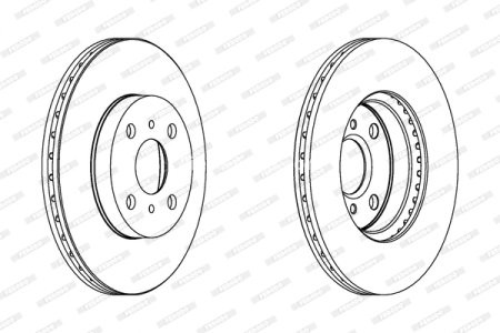 Set discuri frână FERODO (2 buc.) față, se potrivește: TOYOTA BB I, IST, MR2 III, PROBOX / SUCCEED, VIOS / SOLUNA VIOS, WILL CYPHA I, YARIS, YARIS VERSO 1.0-1.8 04.99-08.14 3