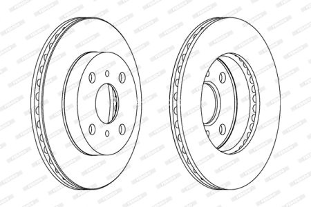 Set discuri frână FERODO (2 buc.) față, se potrivește: TOYOTA ECHO, PLATZ, YARIS, YARIS VERSO 1.0-1.5 04.99-11.05 3