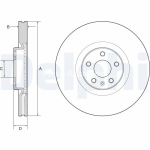 Disc frână DELPHI, față, pentru: VOLVO C40, S60 III, S90 II, V60 II, V90 II, XC40, XC60 II, XC90 II 1.5-Electric 09.14- 1