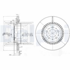 Set discuri frână DELPHI (2 buc.) spate, pentru: VOLVO XC90 I 2.4D-4.4 06.02-12.14 3